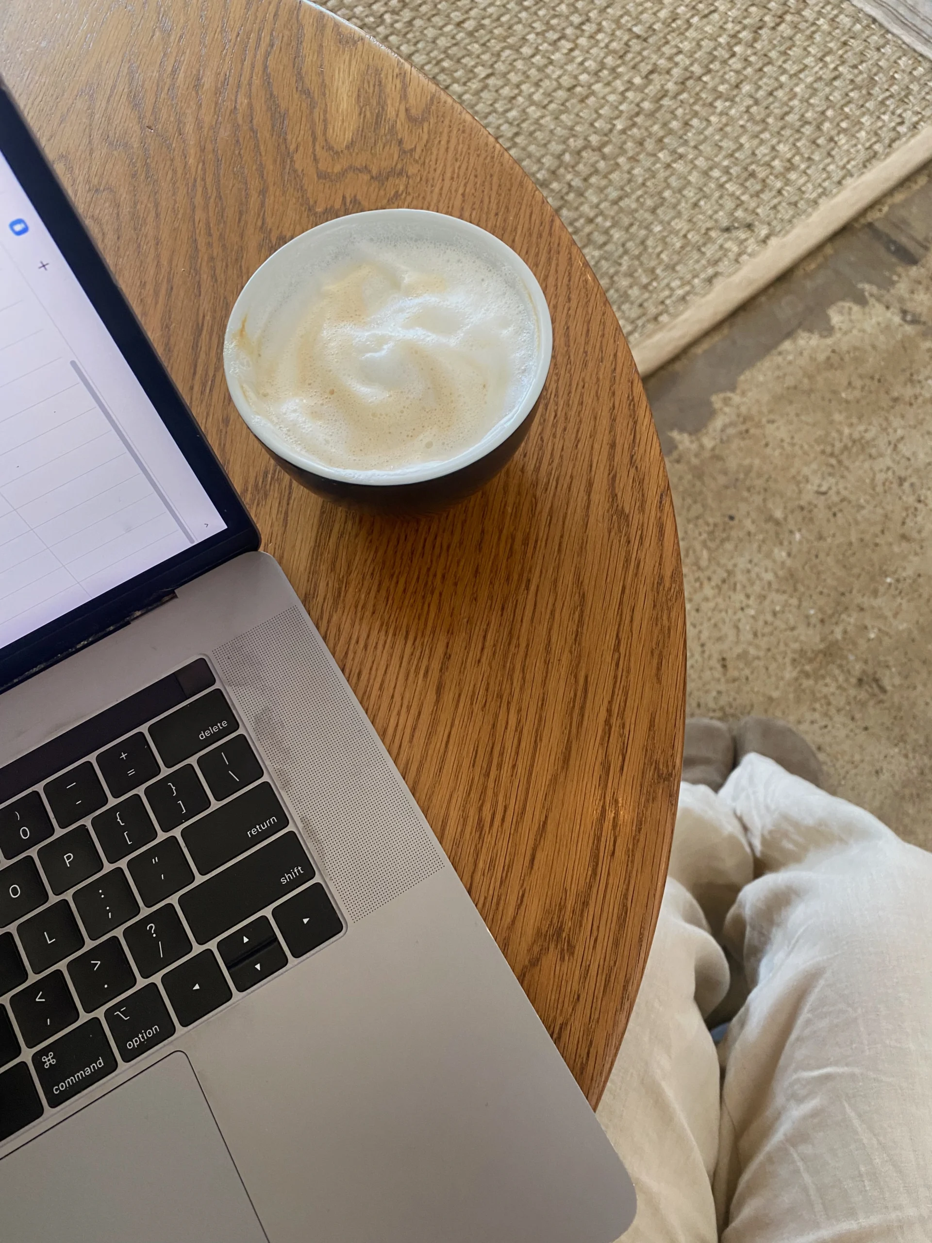 a cup of coffee on a table